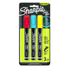 Marqueurs craies Sharpie à effacement humide, couleurs primaires variées, pointe moyenne, paquet de 3-Créez des marques nettes,  qui attirent l’attention, dans de vives couleurs opaques