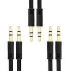 Exian - Câble AUX vers AUX, noir, paquet de 3-Pour émettre des périphériques audio vers des haut-parleurs, des autoradios ou d'autres amplificateurs.