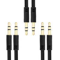 Exian - Câble AUX vers AUX, noir, paquet de 3-Pour émettre des périphériques audio vers des haut-parleurs, des autoradios ou d'autres amplificateurs.