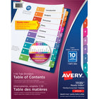 Avery - Ready Index Intercalaires avec Table des Matières, 10 onglets-10 Onglets