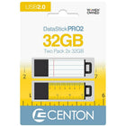 Centon Clé USB 2.0 Datastick Pro2  32Go - Règle d'école et papier à lettres - paquet de 2-32Go