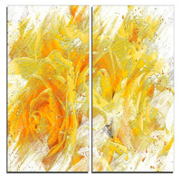 Designart – Art imprimé sur toile, tulipes jaunes, 40 larg. x 40 haut. (po), 2 panneaux (PT3429-40-40)-Impression
