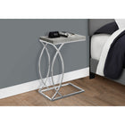 Monarch Specialties - 3185 Table D'Appoint - Gris Ciment Et Metal Chrome-Peut-être utilisé comme table de snack ou comme table de bout