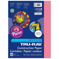 Papier de construction Pacon Tru-Ray, 9" x 12", rose vif, 250 feuilles-Le papier de construction Tru-Ray est suffisamment résistant pour supporter le rainurage, le pliage et le curling sans se fissurer ni se déchirer