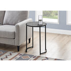 Monarch Specialties - 2206 Table D'Appoint - 24 po H/Fausse Pierre Grise/Metal Noir-Dimensions du produit: 24 po H x 18,25 po L x 18,25 po L