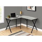 Monarch Specialties - 7196 Bureau - 55 po L/Dessus Gris De Coin/Metal Noir-Dessus en gris avec suffisamment d'espace pour étaler vos documents, placer votre ordinateur portable, une lampe et des accessoires de bureau