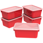 Storex petit bac à rangement avec couvercle - rouge-Les couleurs vives sont parfaits pour la couleur de codage STEM