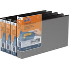 QuickFit Reliure View robuste, format légal, 8,5 po x 14 po, orientation paysage, 1,5 po, anneaux ronds, noir, paquet de 4-3 Reliure À Anneaux