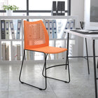 Flash Furniture – Chaise traîneau HERCULES empilable avec ouverture d’aération, capacité de 661lb, orange (RUT498AOR)-7