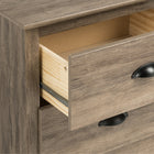 Prepac – Table de nuit haute à 3 tiroirs DDC-2403 Salt Spring, gris délavé-Tiroirs sur glissières en métal avec butées de sécurité intégrées