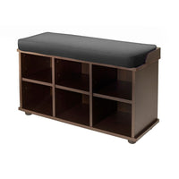 Winsome - Banc de rangement Townsend avec siège coussiné noir, fini espresso-Le banc Townsend est parfait pour ranger chaussures, ou pour le foyer ou la chambre à coucher