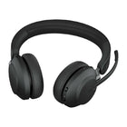 Jabra - Evolve2 65 Casque supra-auriculaire stéréo sans fil-Matériau et revêtement : bandeau coussin en mousse ultra douce recouverte de silicone de couleur assortie, coussinet d'oreille en mousse audio douce recouverte de similicuir de couleur assortie, bras coulissant en aluminium