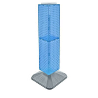 Azar Displays – Présentoir standard à panneaux perforés emboîtables sur 4 côtés, type tour, 40 x 8 x 8 po, bleu (703387-BLU)-Pivote sur une base lestée