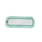 Globe Commercial - Tampon sec en microfibre avec frange de 48 po - Vert - Paquet de 6-Résiste aux conditions difficiles de lavage