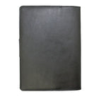 Ashlin ? Carnet Porchia de taille moyenne avec fermeture à pression, noir (P9088-18-01)-Le carnet est doté de pages lignées ivoire et de bords dorés.