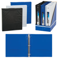 Merangue - 2" Liants de vue de vinyle - Paquet de 6-Liant de vue en vinyle dans des couleurs assorties (noir, bleu, gris)