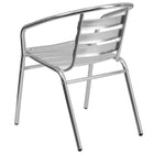 Flash Furniture – Chaise empilable commerciale avec dossier à 3 traverses, int/ext, aluminium (TLH017B)-Siège texturé