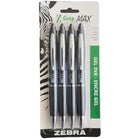 Zebra - Stylos rétractables Z-Grip Max – 0,7 mm – noir – paquet de 4-Corps larges et prises souples en caoutchouc pour plus de confort   