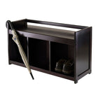 Winsome - Banc de rangement Addison à 3 sections, fini espresso-Trois bacs en-dessous du siège