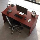 Sauder 59"W La Collection Affirm Bureau - Finition Classic Cherry-  Système de gestion des cordons avec deux œillets de bureau pour garder votre bureau désencombré