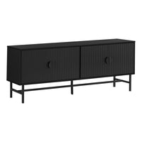 Monarch Specialties - 2733 Meuble Tv - 60 po L/Noir Avec Metal Noir-Ce meuble TV contemporain de 60 po constitue un centre de divertissement multimédia chic et accrocheur pour votre salon ou votre chambre à coucher