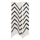 Kiera Grace – Cloison Stockholm Danielsson à 3 panneaux, 47 x 71 po, blanc avec zigzag noir-Vous pouvez épousseter la cloison pour la nettoyer, et il est simple de la plier pour la ranger