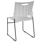 Flash Furniture – Chaise empilable Hercules, base traîneau, dossier ventilé, capacité 881 lb, blanc (RUT2WH)-Siège et dossier en plastique blanc
