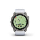 Garmin - Epix Pro Sapphire Edition - 51mm Titane avec bracelet Whitestone-NOUVELLE intégration de la carte Up Ahead : obtenez en un coup d'œil une connaissance des points de contrôle POI sélectionnés à venir, désormais superposés sur la carte, tels que les postes de ravitaillement pendant une course