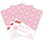 JAM Paper Sceaux autocollants ronds, 1 1/2 po, rose bébé, 360/paquet-Taille : 1,66 po