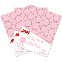 JAM Paper Sceaux autocollants ronds, 1 1/2 po, rose bébé, 360/paquet-Taille : 1,66 po