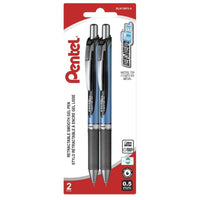 Pentel - Stylos EnerGel à gel liquide – 0,5 mm – bleu – paquet de 2-Conçue pour intégrer les meilleures qualités de l’encre liquide et de l’encre gel