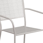 Chaise de patio avec accoudoirs et dossier carré, intérieur/extérieur, gris pâle (CO-2-SIL-GG)-5