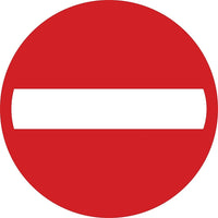 Autocollant de plancher Mark Maker Cercle de 12" de diamètre - N'entrez pas de symbole sur le rouge-Autocollant de plancher