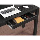 Dorel – Bureau Parsons avec tiroir, noir-Un tiroir pratique aide à garder la surface organisée et dégagée