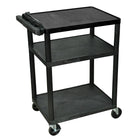 Luxor – Chariot de présentation LP de 3 tablettes, 34 po, noir (LP34E-B)-Comprend une capacité de 400 lb, uniformément répartie sur les trois tablettes.