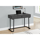 Monarch Specialties - 7386 Bureau 42 po - Gris Moderne/Metal Noir-Style glamour et compact pour s'adapter à n'importe quel espace, avec finition de tous les côtés