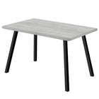 Monarch Specialties - 1136 Table A Manger - 36 po X 60 po /Gris/Metal Noir-Tablier construit robustement en simili bois pour un look tendance et rustique qui porte sur le long terme