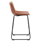 CorLiving - Tabouret de bar moderne à dossier moyen Palmer - hauteur comptoir marron délavé - lot de 2-Le rembourrage est facile à nettoyer et durable