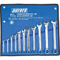 Aurora Tools – Ensemble de 11 clés à molette ajustables, prise SAE-Acier au chrome-vanadium pour un solidité et une durabilité accrue