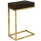 Monarch Specialties - 3236 Table D'Appoint - Metal Or/Espresso Et Tiroir-Espace suffisant pour placer des boissons, collations, tablette ou portable