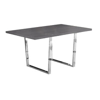 Monarch Specialties - 1120 Table A Manger - 36 po X 60/Gris/Metal Chrome-Gris, métal chromé