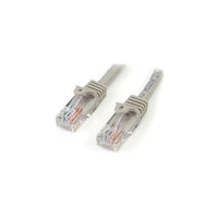 StarTech  Câble de raccordement anti-accrochage 45PATCH15GR de catégorie 5e, 15 pi, gris-Deux connecteurs RJ-45 mâles assurent une connectivité transparente