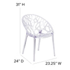Flash Furniture - Chaise auxiliaire empilable transparente de la série Spectre-Pour une utilisation extérieure