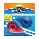 BIC - Wite-Out EZ Correct Ruban correcteur, blanc - ruban résistant à la déchirure - Paquet de 2-SÈCHE INSTANTANÉMENT : Comme le correcteur liquide BIC Wite-Out, ce ruban correcteur sèche dès l'application et on peut réécrire dessus instantanément