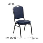 Flash Furniture – Chaise banquet empilable Hercules, dos couronne, vinyle marine, siège de 2,5 po, structure argentée, 4/paq-Mousse ignifuge CA117