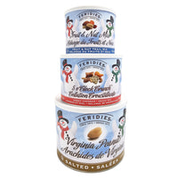 Feridies - Gratitude Virginia peanuts & snack mix assortiment de vacances  - 1671 g-Les cacahuètes salées de Virginie Feridies (36 oz, 1 020 g) sont cuites dans de l'huile d'arachide pure et légèrement salées pour conserver la saveur distinctive et les qualités saines de l'arachide