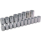 Ens. 19douilles 10 à 28mm, 12pans, prise 1/2po-1