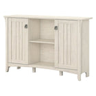Bush Furniture - Armoire de rangement Salinas avec portes, blanc antique (SAS147AW-03)-Stratifié sur bois composite