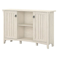 Bush Furniture - Armoire de rangement Salinas avec portes, blanc antique (SAS147AW-03)-Stratifié sur bois composite