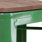 Flash Furniture - Tabouret de bar de 30 po haut en métal vert sans dossier avec siège carré en bois-Capacité de poids de 500 lb